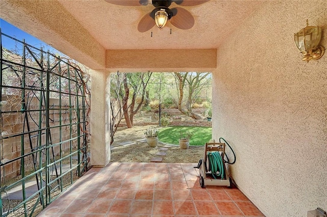 view of patio / terrace with ceiling fan