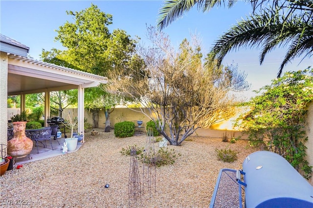 7172 Painted Paradise St, Las Vegas, NV 89131 - fenced backyard featuring a patio area