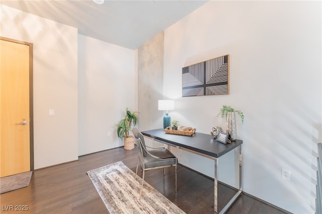 office area featuring wood finished floors