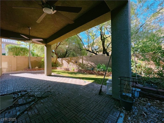 view of patio / terrace with a fenced backyard