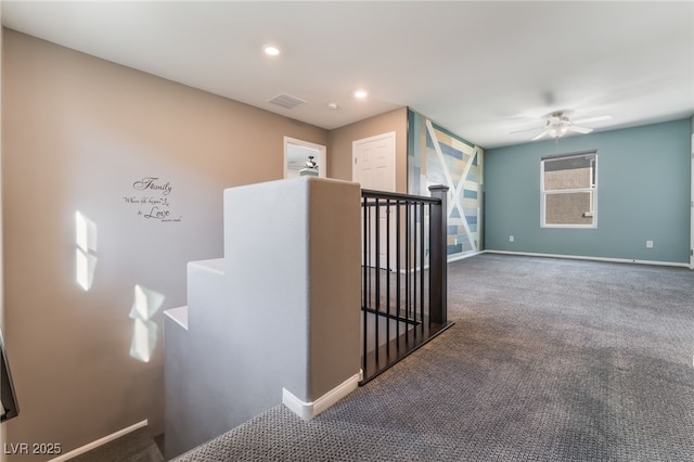 7219 Quiet Spring St, North Las Vegas, NV 89084 - interior space with baseboards, visible vents, a ceiling fan, and recessed lighting