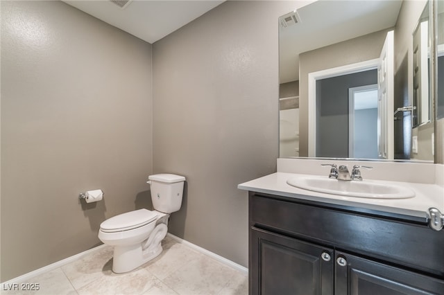 7219 Quiet Spring St, North Las Vegas, NV 89084 - bathroom featuring visible vents, toilet, vanity, and baseboards