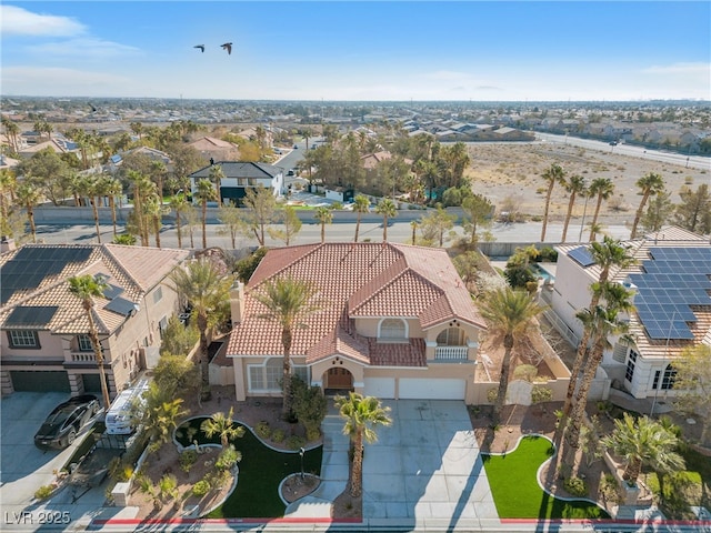 drone / aerial view with a residential view