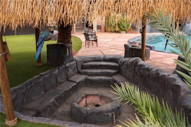 view of patio / terrace featuring an outdoor pool