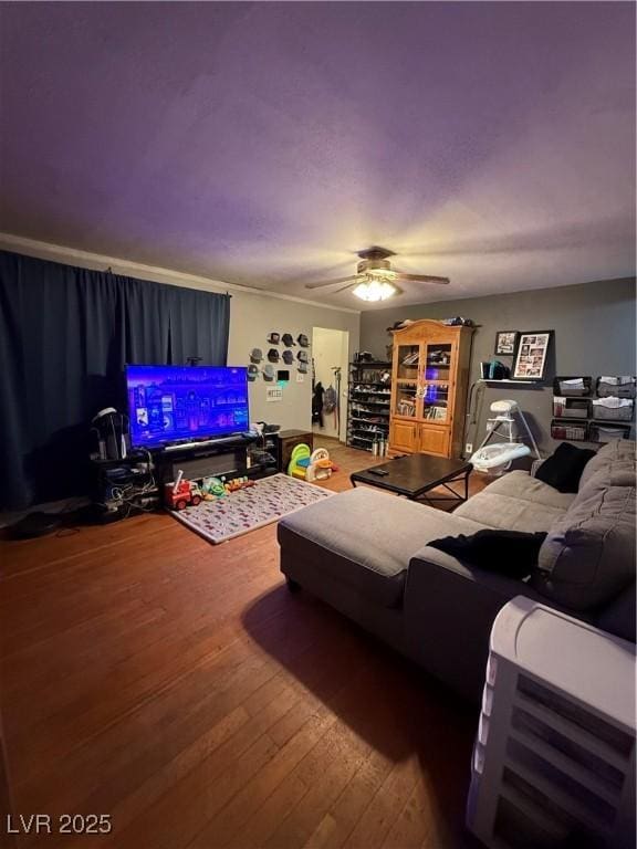 1016 Park Ave, Ely, NV 89301 - living room with wood finished floors and a ceiling fan