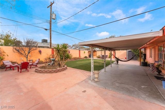 view of patio with a fenced backyard