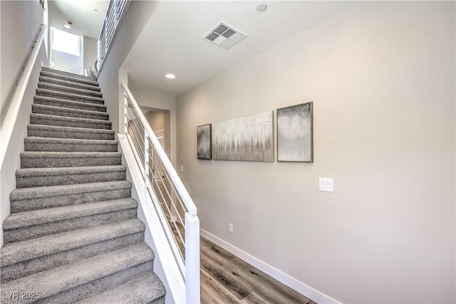 8629 Ensworth St Unit 114, Las Vegas, NV 89123 - stairs featuring wood finished floors and recessed lighting