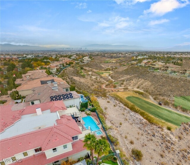 2660 Mirabella St, Henderson, NV 89052 - drone / aerial view featuring a mountain view, golf course view, and a residential view