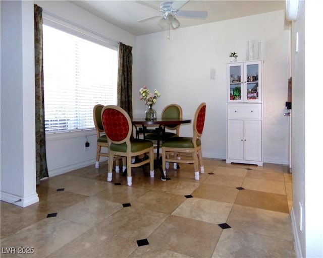 6412 Big Pine Way, Las Vegas, NV 89108 - dining area featuring ceiling fan and baseboards