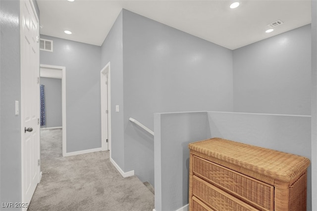 965 Nevada State Dr Unit 36102, Henderson, NV 89002 - hall with an upstairs landing, recessed lighting, carpet, baseboards, and visible vents
