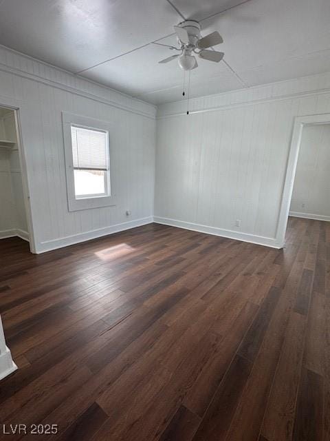 45 Keystone St, Ruth, NV 89319 - spare room with a ceiling fan, dark wood-style floors, and baseboards