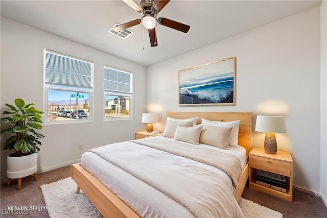 3981 E Teller Dr, Pahrump, NV 89061 - bedroom featuring baseboards, carpet flooring, and ceiling fan