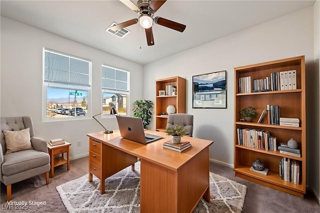 3981 E Teller Dr, Pahrump, NV 89061 - carpeted office space with ceiling fan and baseboards