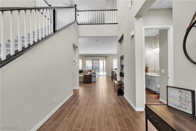 2833 Athena Hill Ct, Henderson, NV 89052 - foyer with wood finished floors and a high ceiling