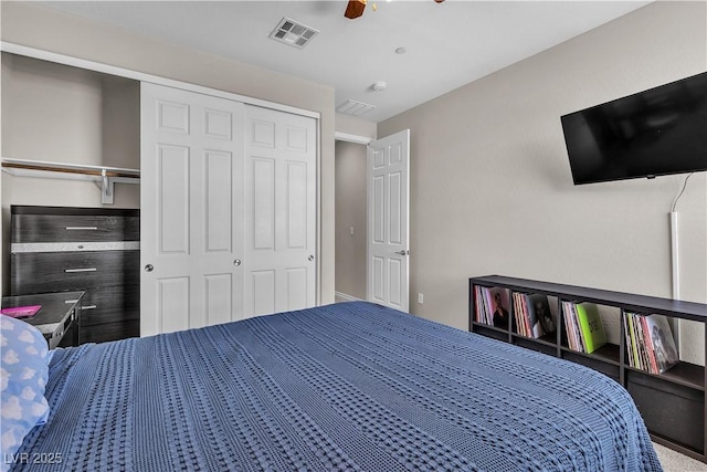 2833 Athena Hill Ct, Henderson, NV 89052 - bedroom with a closet and ceiling fan