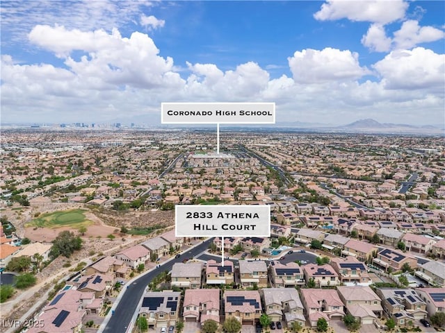 2833 Athena Hill Ct, Henderson, NV 89052 - aerial view of residential area featuring a mountain backdrop