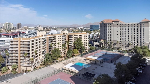 205 E Harmon Ave Unit 707, Las Vegas, NV 89169 - drone / aerial view with a mountain view and a view of city