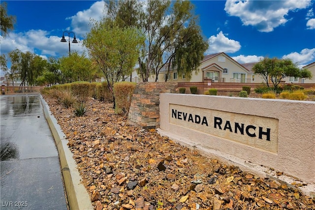 view of community sign