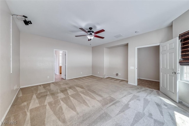 2528 Flodden St, Henderson, NV 89044 - unfurnished bedroom with visible vents, baseboards, a ceiling fan, and light carpet