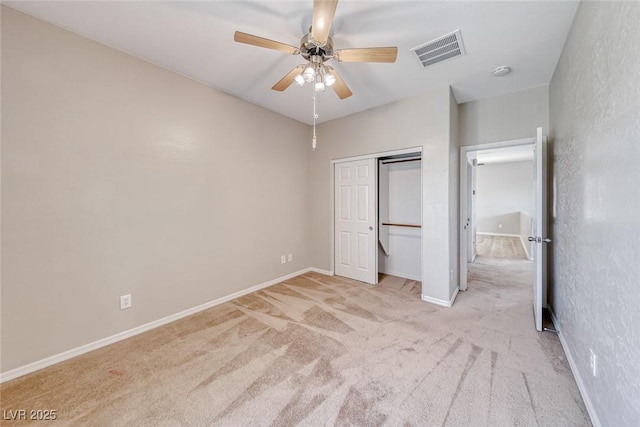2528 Flodden St, Henderson, NV 89044 - unfurnished bedroom with a closet, visible vents, light colored carpet, and baseboards