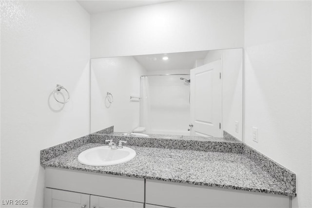 4125 Venus Falls Ave, North Las Vegas, NV 89084 - full bath featuring vanity, a shower, and recessed lighting