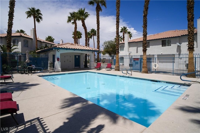 8160 Autumn Star Ave, Las Vegas, NV 89145 - pool featuring a patio and fence