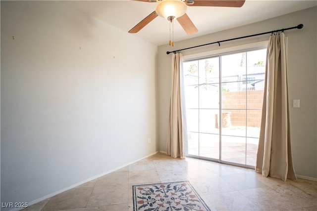 8160 Autumn Star Ave, Las Vegas, NV 89145 - empty room with light tile patterned floors, ceiling fan, and baseboards