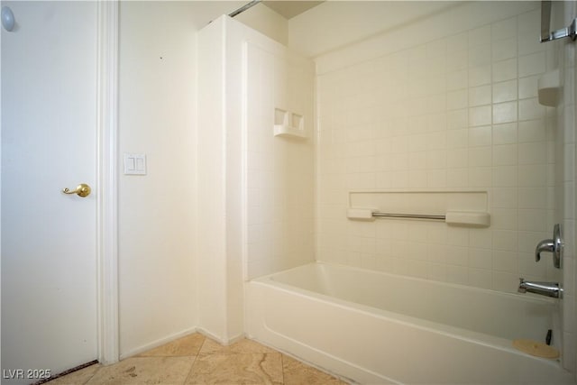 8160 Autumn Star Ave, Las Vegas, NV 89145 - bathroom with baseboards, tile patterned floors, and shower / washtub combination