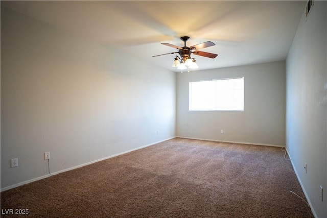 8160 Autumn Star Ave, Las Vegas, NV 89145 - spare room with carpet floors, a ceiling fan, baseboards, and visible vents