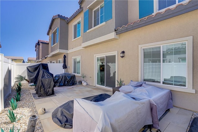 view of patio featuring a fenced backyard