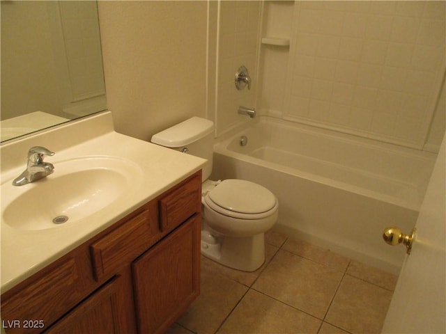5481 Railroad River Ave, Las Vegas, NV 89139 - bathroom featuring tile patterned floors, shower / tub combination, toilet, and vanity