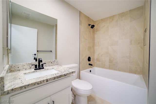 6649 W Tropicana Ave Unit 101, Las Vegas, NV 89103 - bathroom featuring toilet, vanity, and bathtub / shower combination