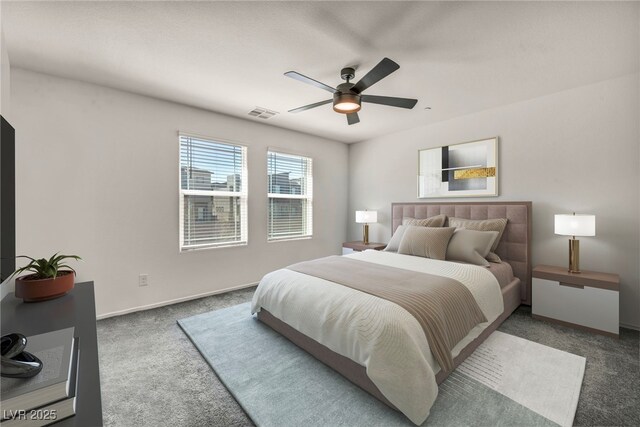 3725 Celesta Vista Ave, Henderson, NV 89044 - carpeted bedroom featuring a ceiling fan and baseboards