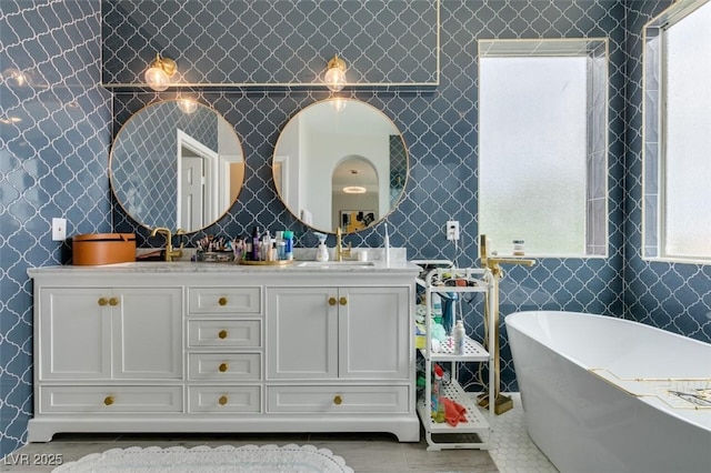 11769 Via Vera Cruz Ct, Las Vegas, NV 89138 - full bath with a freestanding bath and double vanity