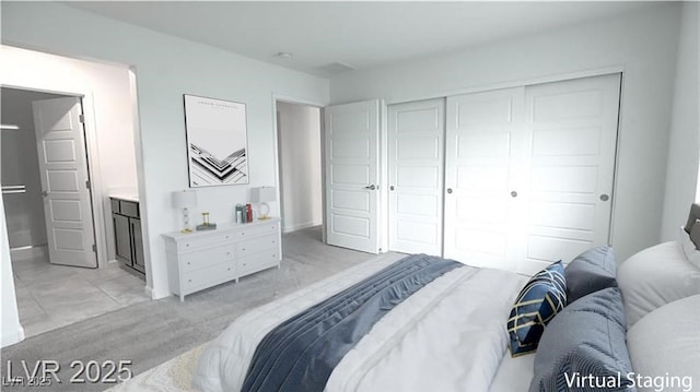bedroom featuring a closet
