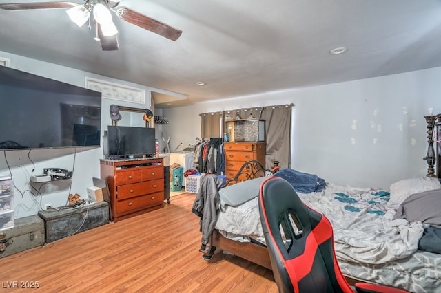 2450 Tournament St, Las Vegas, NV 89142 - bedroom with ceiling fan and wood finished floors