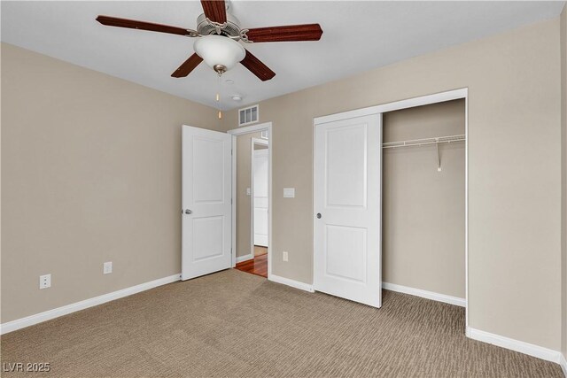 2376 Via Firenze, Henderson, NV 89044 - unfurnished bedroom featuring carpet, baseboards, a closet, and ceiling fan