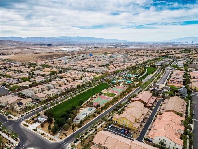 2376 Via Firenze, Henderson, NV 89044 - aerial overview of property's location with nearby suburban area and a mountain backdrop