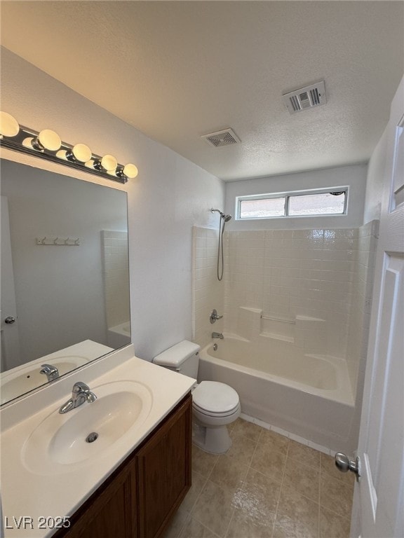 5661 Bonds Flat St, Las Vegas, NV 89148 - full bathroom featuring vanity, toilet, shower / washtub combination, and a textured ceiling