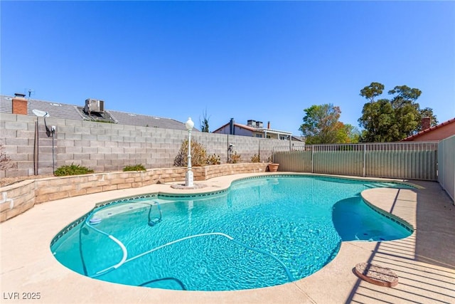 view of pool featuring a fenced in pool and a fenced backyard