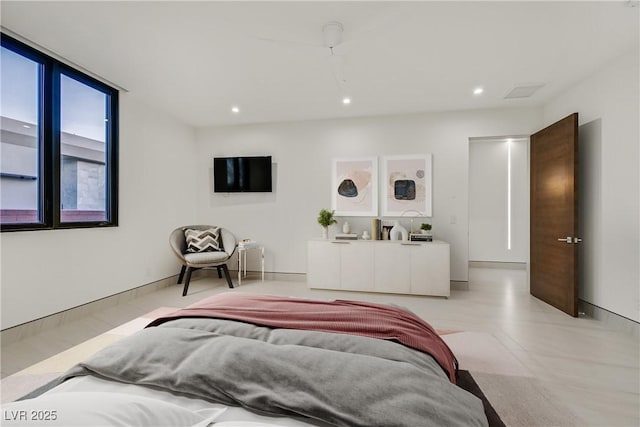 bedroom featuring recessed lighting