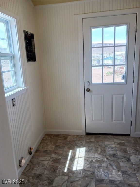 entryway with baseboards