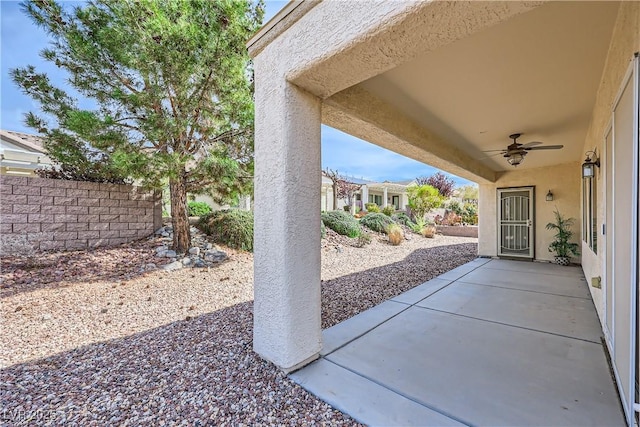 view of patio / terrace featuring a ceiling fan