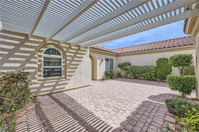 view of patio / terrace with a pergola