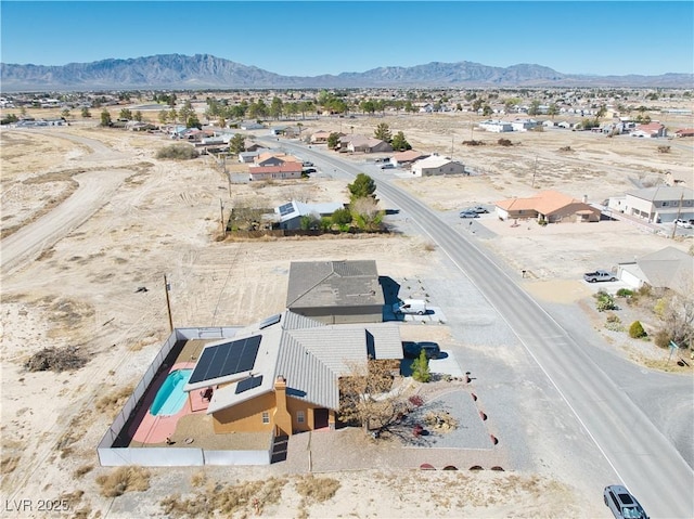 3424 Mount Charleston Dr, Pahrump, NV 89048 - aerial view of residential area with a mountainous background and a desert landscape