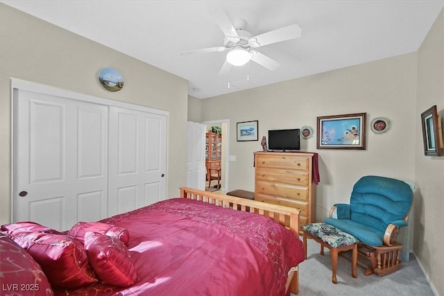 7741 Fruit Dove St, North Las Vegas, NV 89084 - carpeted bedroom featuring a closet and a ceiling fan