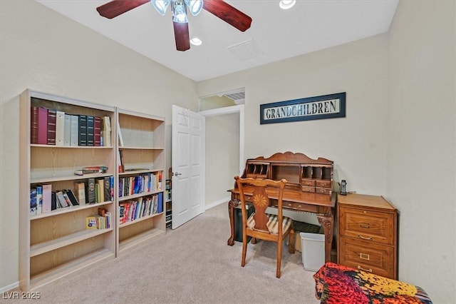 7741 Fruit Dove St, North Las Vegas, NV 89084 - carpeted office featuring a ceiling fan and baseboards