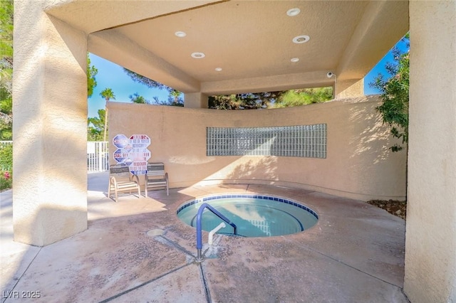 6923 Emerald Springs Ln, Las Vegas, NV 89113 - view of swimming pool featuring a hot tub and a patio area