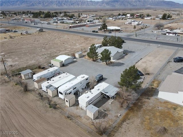4861 Pahrump Valley Blvd, Pahrump, NV 89048 - drone / aerial view with a mountain view and a desert view