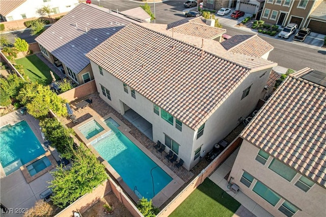 1004 Bluebird Ridge Ct, North Las Vegas, NV 89084 - aerial view of residential area featuring a pool